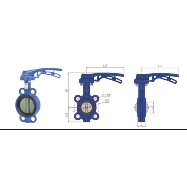 Ductile Lron / Stainless Steel 316L Wafer Type Butterfly Valve DN40-DN150 Lug Type