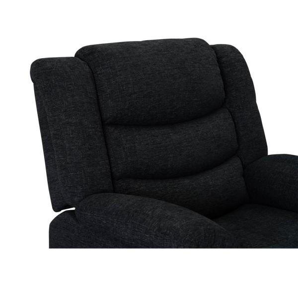 Power Recliner Chair, Black Fabric