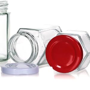 Food Grade 250Ml 500Ml Hexagonal Jar Manufacturer With Tinplate Cap