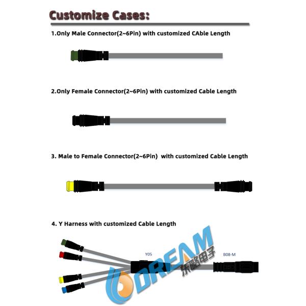 ODM/ OEM E-Bike Connector Female Male 2 3 4 5 6 pin Waterproof Connector
