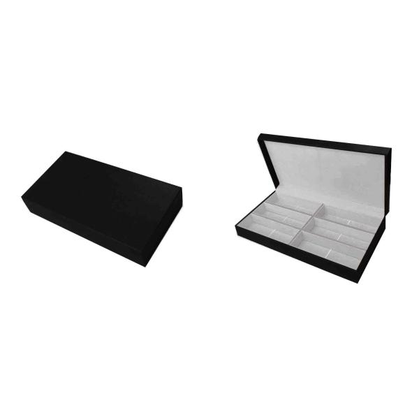 Wooden PU Sunglasses Eyeglass Display Trays With 6 Pairs Customized Size