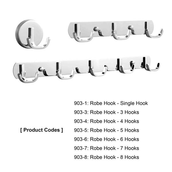 Chrome Plating Silver Stainless Steel Robe Hooks For Hanging Coats OEM