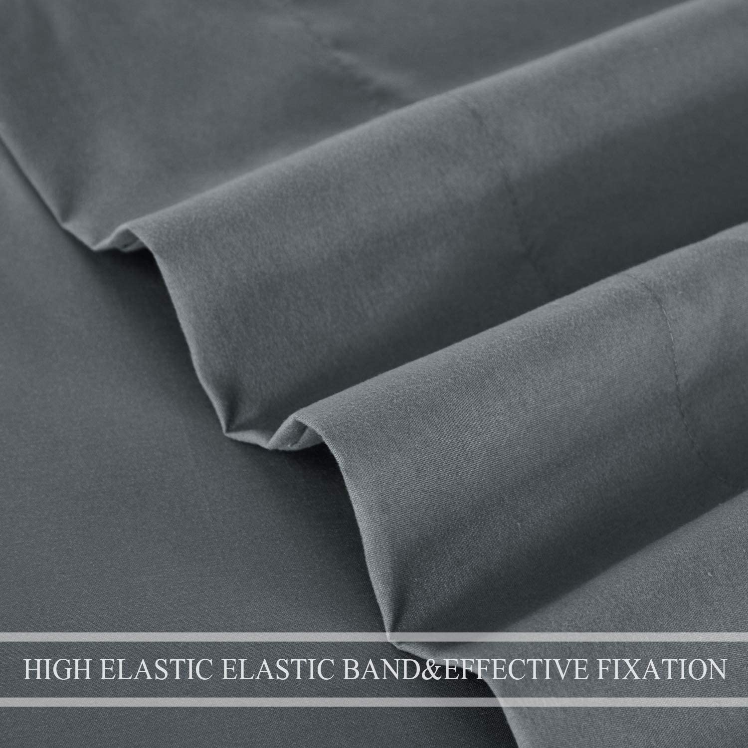 Sustainable Soft Bed Set 1800TC Solid Egyptian Cotton Fitted Sheet 4 Piece Quilt Bedding Set
