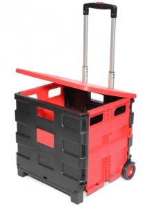 Quality Wheels Rolling Crate - Collapsible Rolling Cart with Lid Folding Teacher Rolling Box Carrier with Handle Shopping wholesale