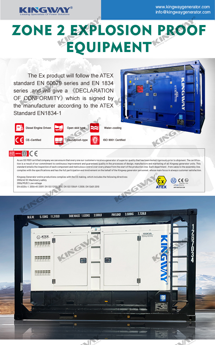Supply 300kva 400v 50hz 3 phase 4 wire ex-proof ATEX zone 2 rated dnvoffshore generator