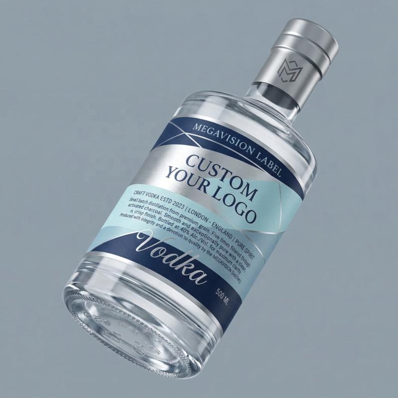 Wine Whisky Vodka Gin Adhesive Stickers Luxury Brand Quick Delivery Factory Direct Hot Foil Embossing Private Label