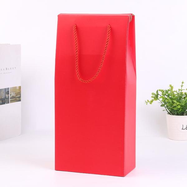 Recyclable Cardboard Wine Boxes , 2 Bottle Wine Gift Box Well - Sealing