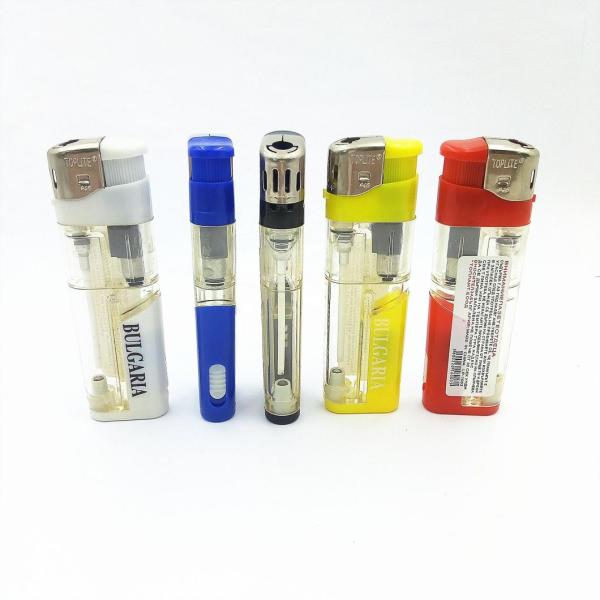 Dongyi Refillable Transparent Color Plastic Electric LED Lighter 8.22*2.49*1.14CM