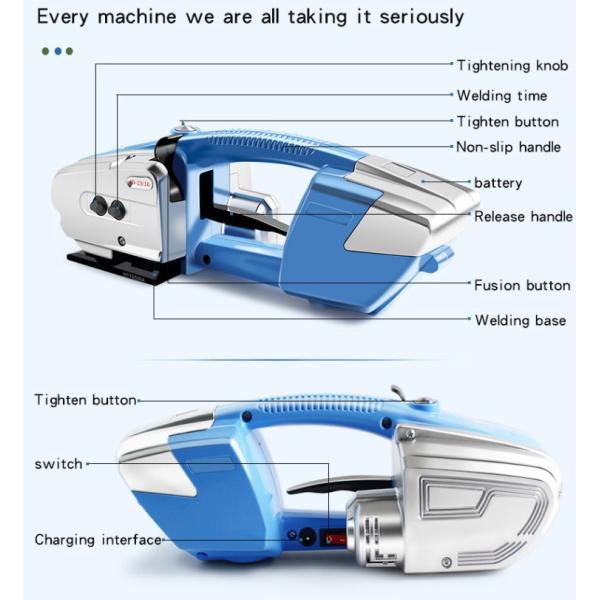 Easy to Operate Electric Handheld PP/Plastic Strapping Tool with Alloy Welded Plate