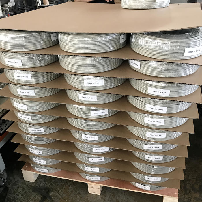 Unshielded CAT5E 2 Pairs Twisted Bulk Cat5e Cable PR02 0.5 Pure Copper Gray PVC