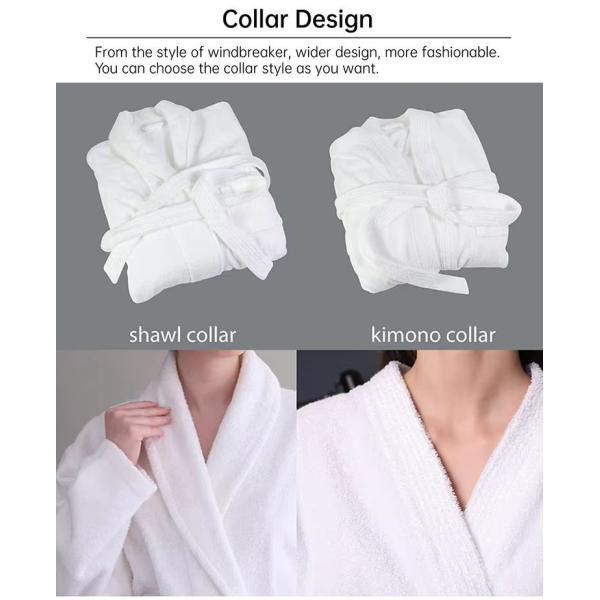 Breathable Terry Towelling Bath Robe Machine Washable For Adults