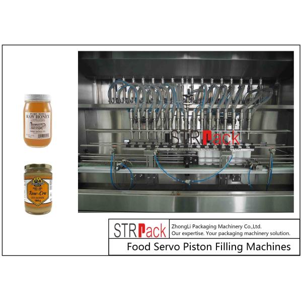 STRPACK 2-16 Heads Honey Jars and Bottles Piston Servo Motor Filling Machine For Honey Jam Glass Jars Bottle