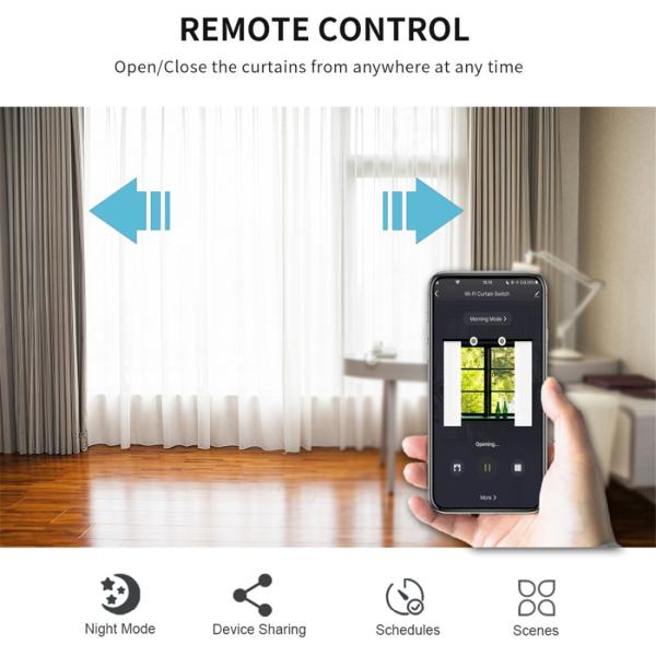 Bingoelec Smart Wi-Fi Touch Curtain Switch Alexa Tuya Control Wall Switch Neutral and Live