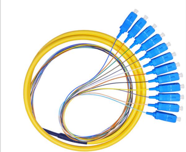 Cheap Polish UPC / APC Pigtail Fiber Optic Cable High Temperature Stability for sale