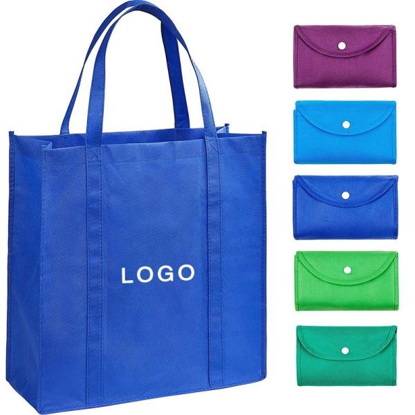 Supermarket Handles 30cm 40x40x10cm Foldable Non Woven Bag
