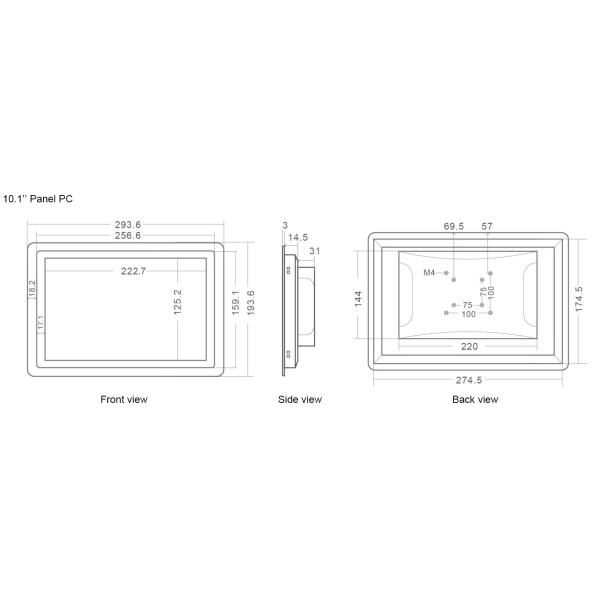 Widescreen Embedded Industrial Panel PC 2GB DDR3 RAM For Industrial Automation