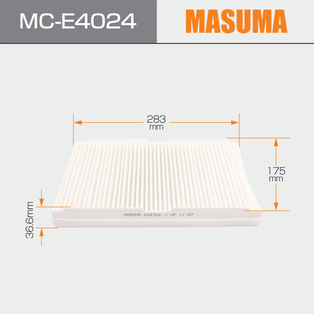 MC-E4024 MASUMA Auto Synthetic Fiber Hepa Cabin Filter 6447KK for PEUGEOT 1007
