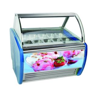 Quality Commercial Double Row 10 Pans Ice Cream Display Freezer wholesale