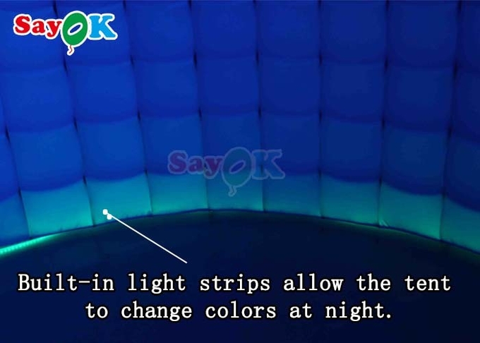 4m Tarpaulin Inflatable Igloo Dome Tent With LED Light Blower Promotional Parties
