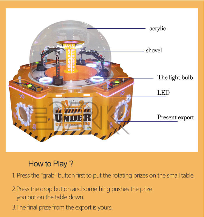 Coin Pusher Candy Vending Mini Claw Crane Game Machine With Gift For Players