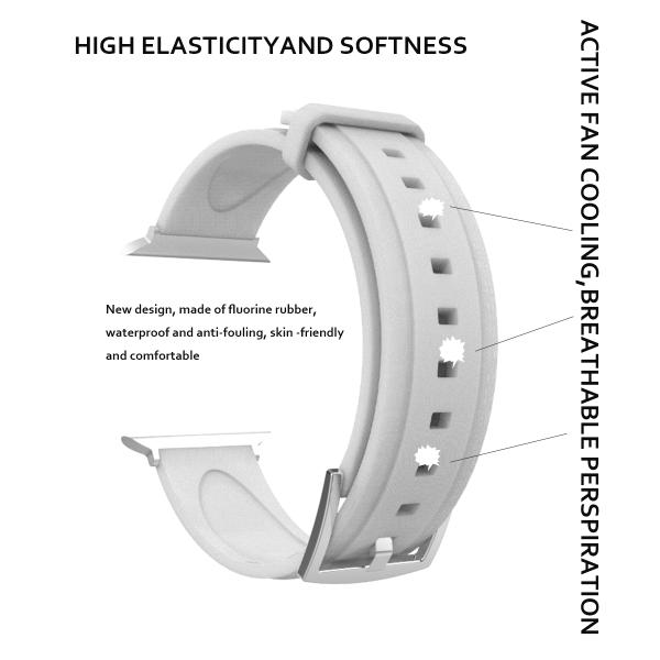 Silicone Apple FKM Rubber Watch Strap High Elasticiy And Softness
