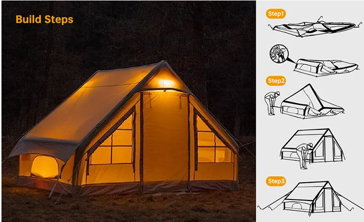 factory wholesale price New Arrivals Inflatable Air Tent Super Light Family Inflatable Cabin Tent