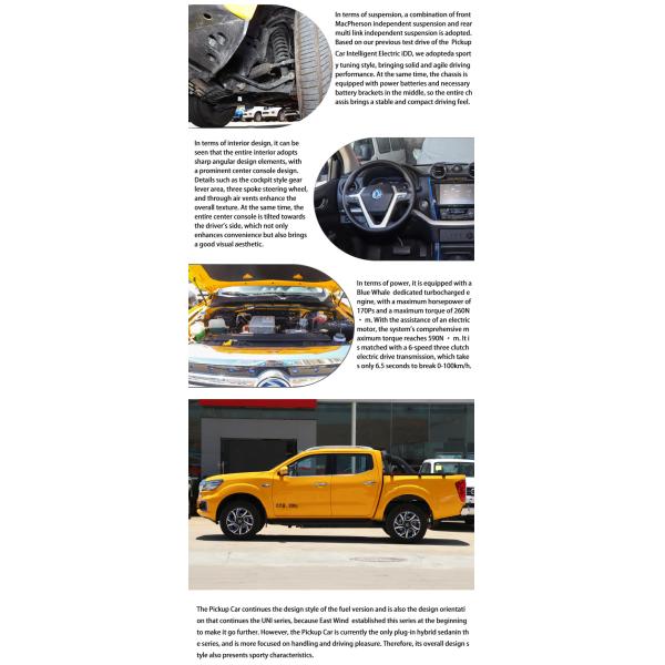 Pure Electric Pickup Vehicle Versatile EV Pickup Trucks Car Dongfeng