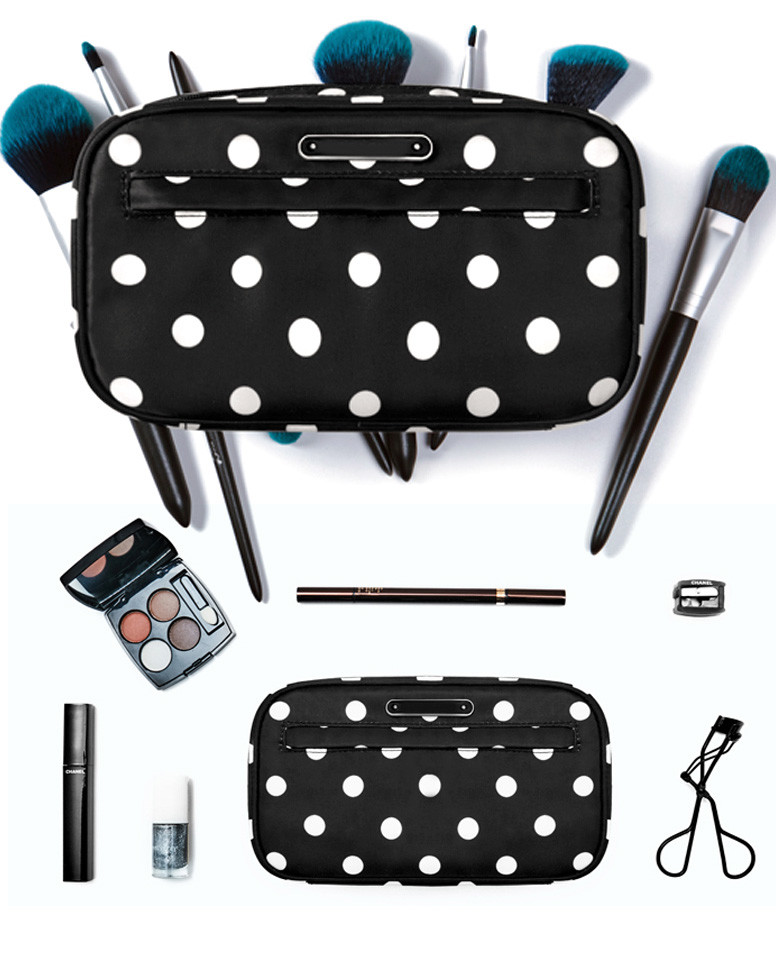 Waterproof Multi-Function Polka Dot Portable Travel Wash Cosmetic Bag For Women