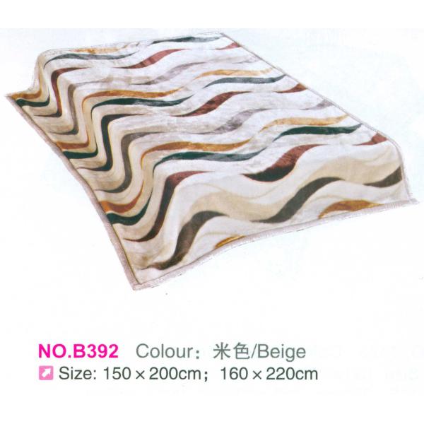 Beige Color Raschel Throw Blanket Beautiful Styling With Finished Product Inspection