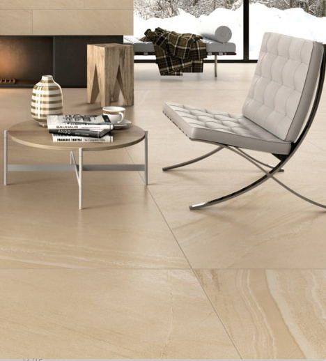 Cement Surface Effect Matt Porcelain Floor Tiles , Living Room Wave Pattern Ceramic Tile
