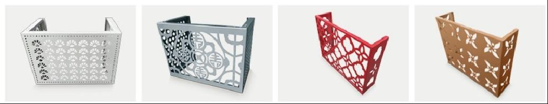 Cover Hood For External Equipment Anti-mulitple Errosion Flower Designs Aluminium Facade Anodized Coated Anti Static Exterior Wall Installation