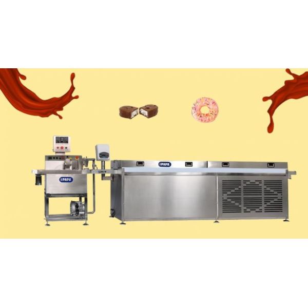 Stainless Steel 304 Chocolate Enrober Machine Long Service Multiple Capacity