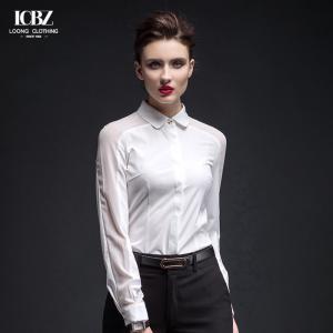 China 2022 Pure Solid White Casual Formal Ladies Blouse Tops for Office Lady at Affordable on sale