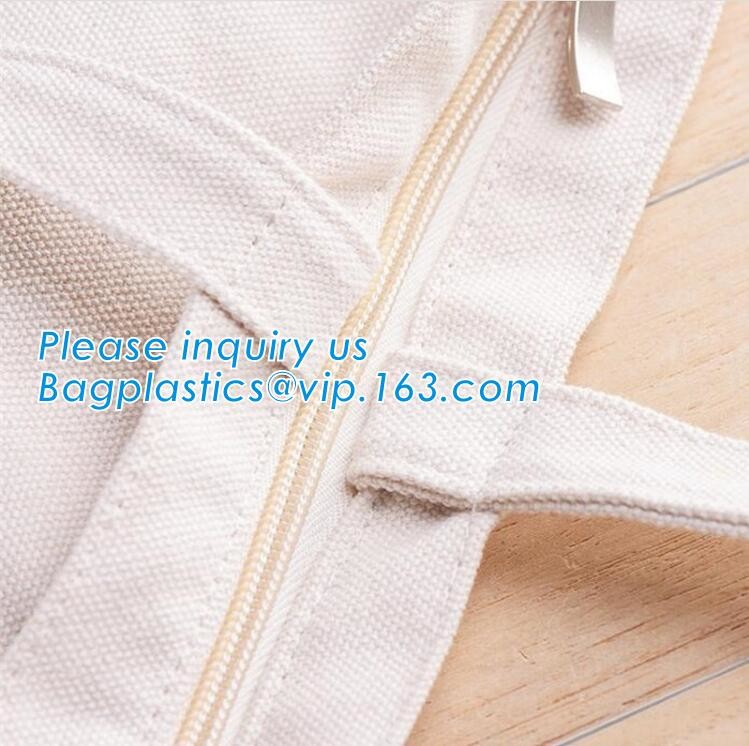 Reusable 100% Cotton Canvas Bag Canvas Tote Bags Convenient Environmentally Grocery Shopping Bags,zipper canvas bag cott