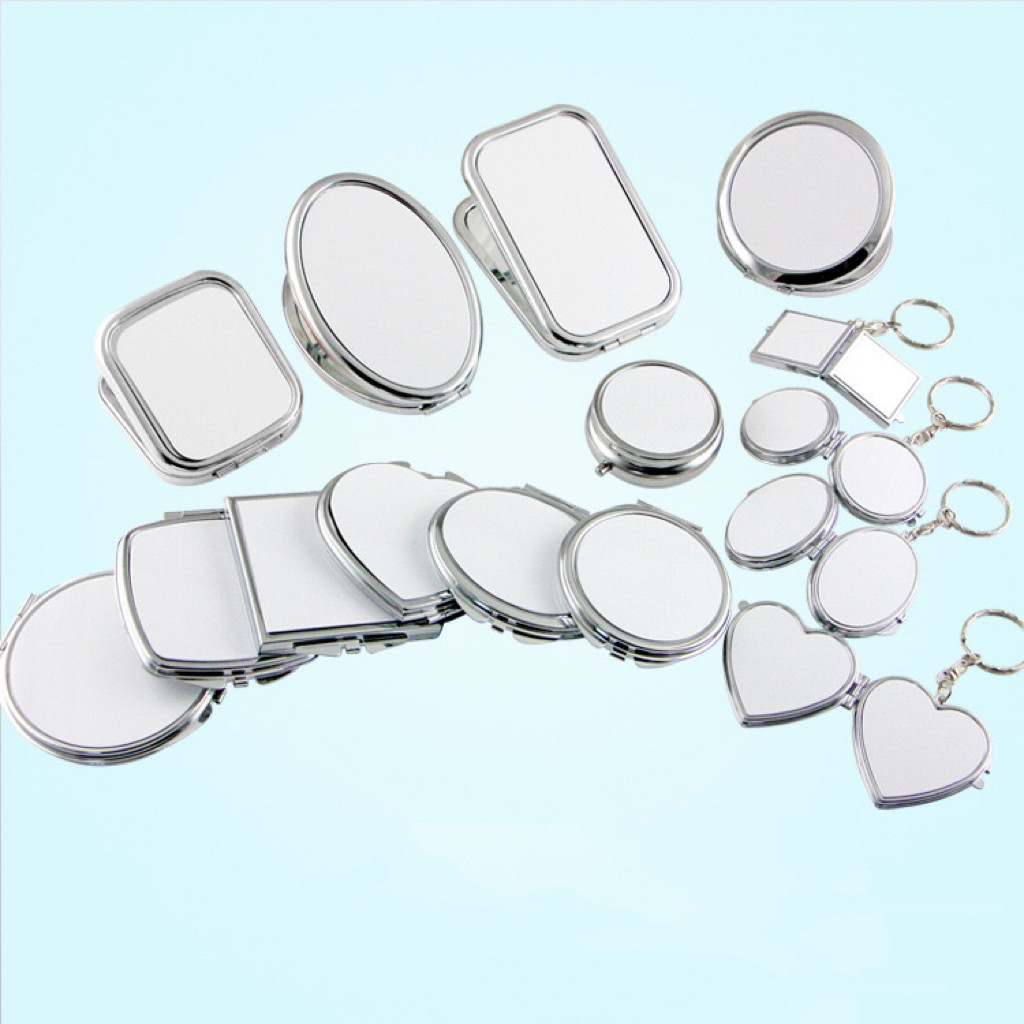 Custom Pocket Compact Makeup Sublimation Mirror Small Foldable Portable Double Sided Promotional Cosmetic Mirror