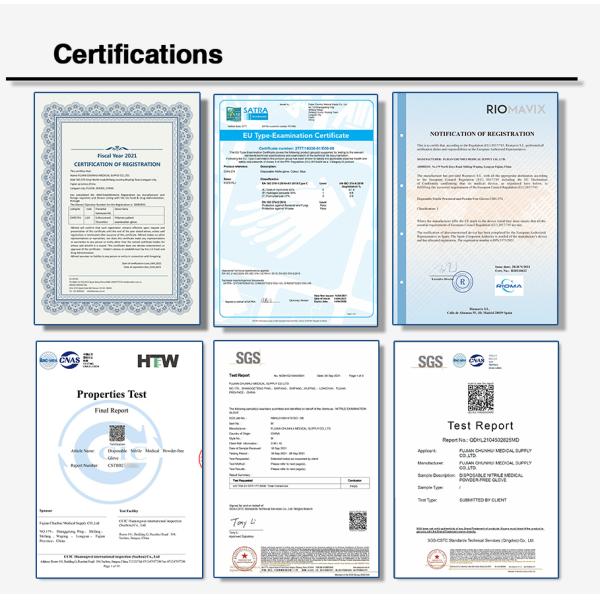 Powder Free Disposable Blue Nitrile Gloves Red Color