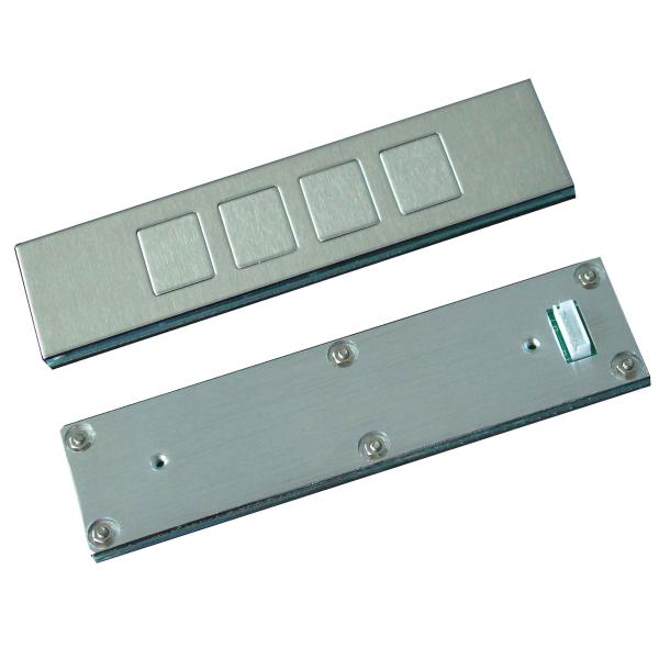 IP65 4 keys industrial top panel mount stainless steel keypad with 0.45mm short stroke