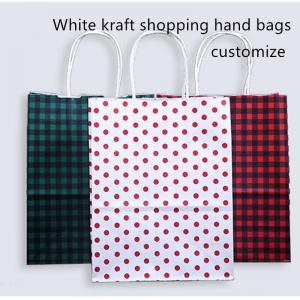 China Recyclable 128gsm White Kraft Paper Shopping Bag With Drawstring Handle on sale