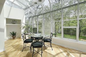 Quality T5 T6 Curved Glass Roof Sunroom Powder Coated Glass Roofed Sunroom For Easy Installation wholesale