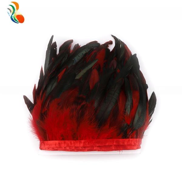 Event Party Supplies Rooster Coque Feather Fringe Trim with Satin Ribbon