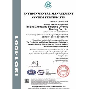 Beijing Zhongxing Shiqiang CERAMIC BEARING Co., Ltd. Certifications