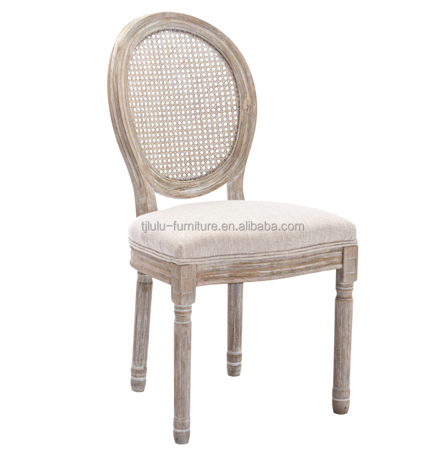 Hotel Furniture Classic Style Rattan Back Banquet Modern Nordic Chair 50pcs Upholstered Solid Wood Wedding Chair for Events