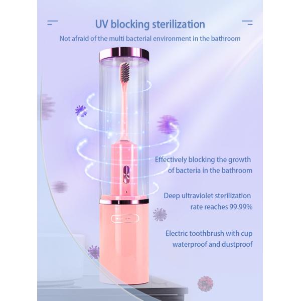 New Design UV 360 Disinfection And Mouthwash 2-In-1 Cup Wireless Charging Adult OEM Sonic Electric Toothbrush