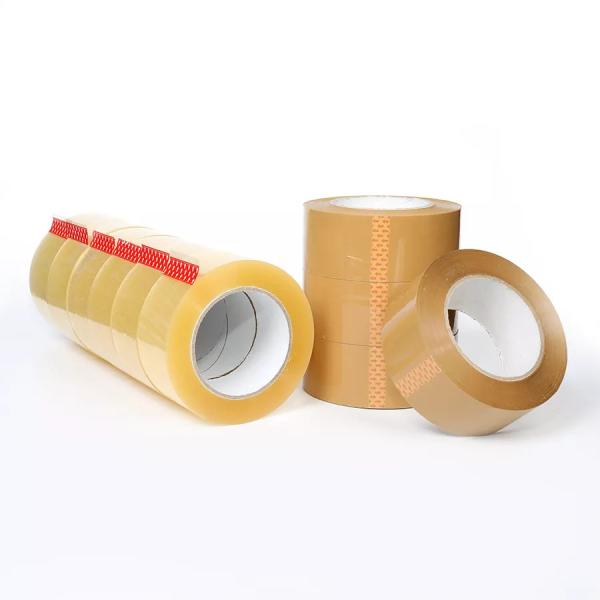 2inches X 100yards Clear And Brown Bopp Adhesive Strong Acrylic Packing Tape Roll With For Packing Shipping