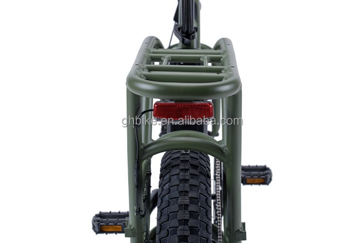 48V 1000W 32MPH Electric Hybrid Cargo Bike with 20"4.0 Fat Tire and Torque of 80-90 Nm