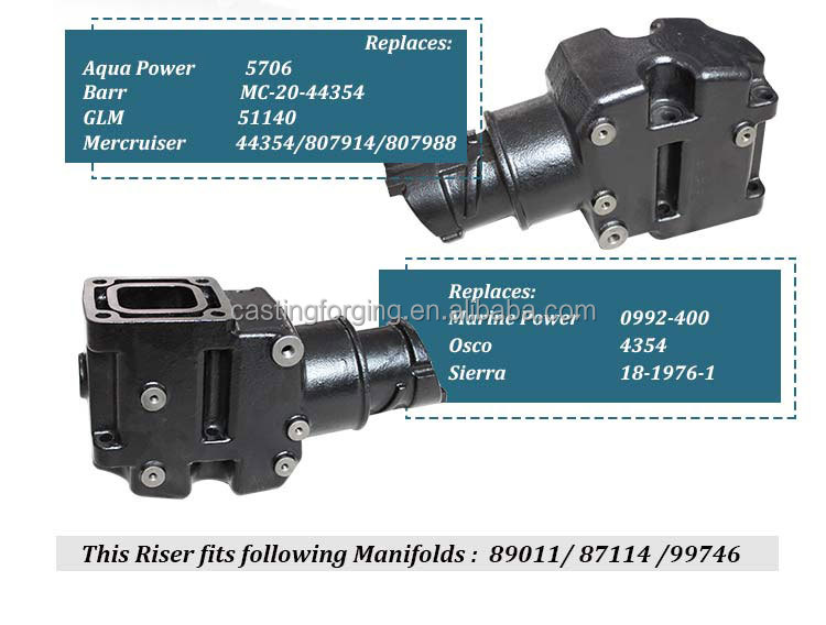 Upgrade Your V6 V8 MerCruiser with Water Cooling Center Riser Replacement Displacement