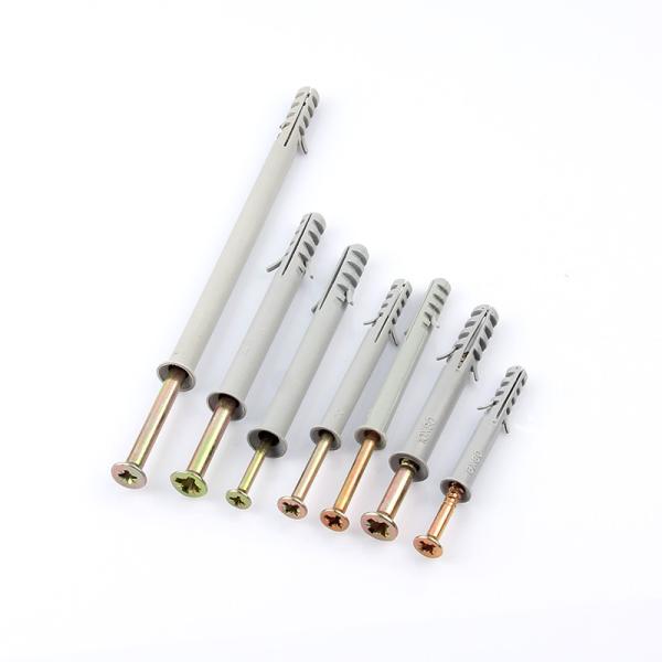 Grey Nylon Frame Fixings Screw Drilled Head Single Wings Type