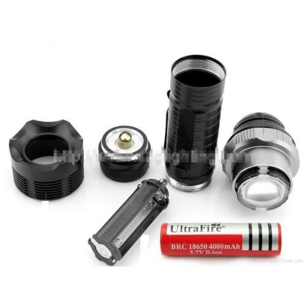 10W High Power LED Flashlight Torch Rechargeable 2200mAh Li - Ion Battery