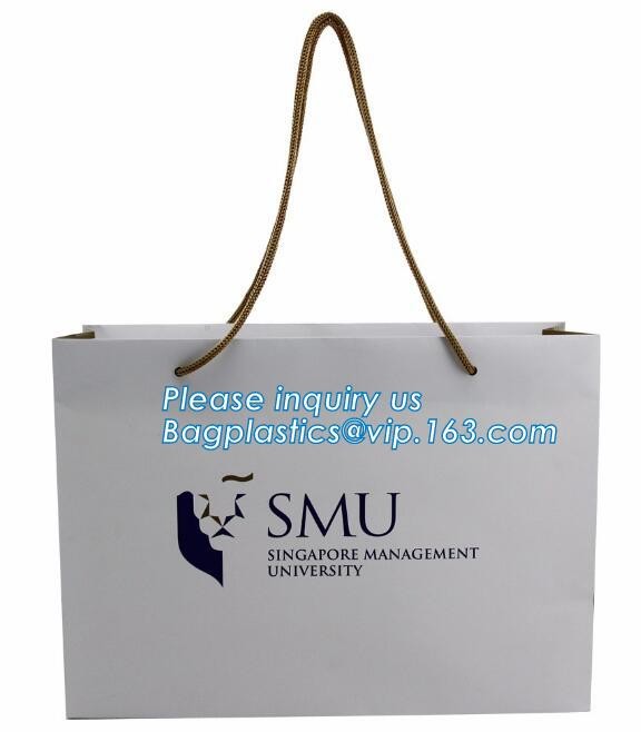 Customized White Printed Kraft Paper Shopping Bag with Twisted Handles for Cat,vintage print inspired by our own Luxury