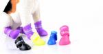 Pet supplies silicone rain boots, non-slip pet shoes, candy color fashion cute